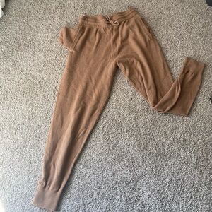 Tan joggers.
